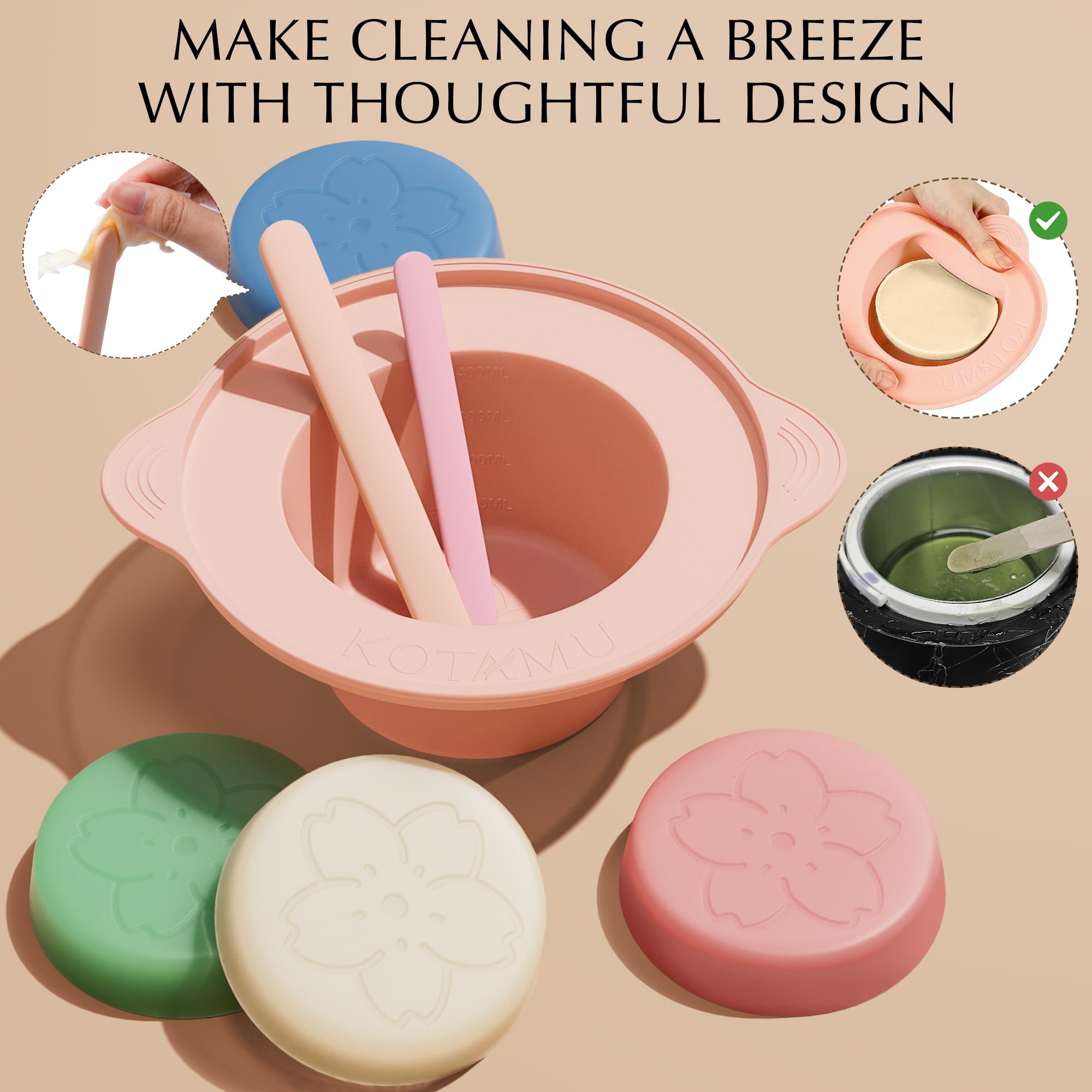KOTAMU Waxing Kit for Women & Men, White Wax Kit for Hair Removal, Digital Waxing Pot for Thick Coarse Fine Fuzzy Hair & Sensitive Skin, Wax Warmer for Home Salon Use