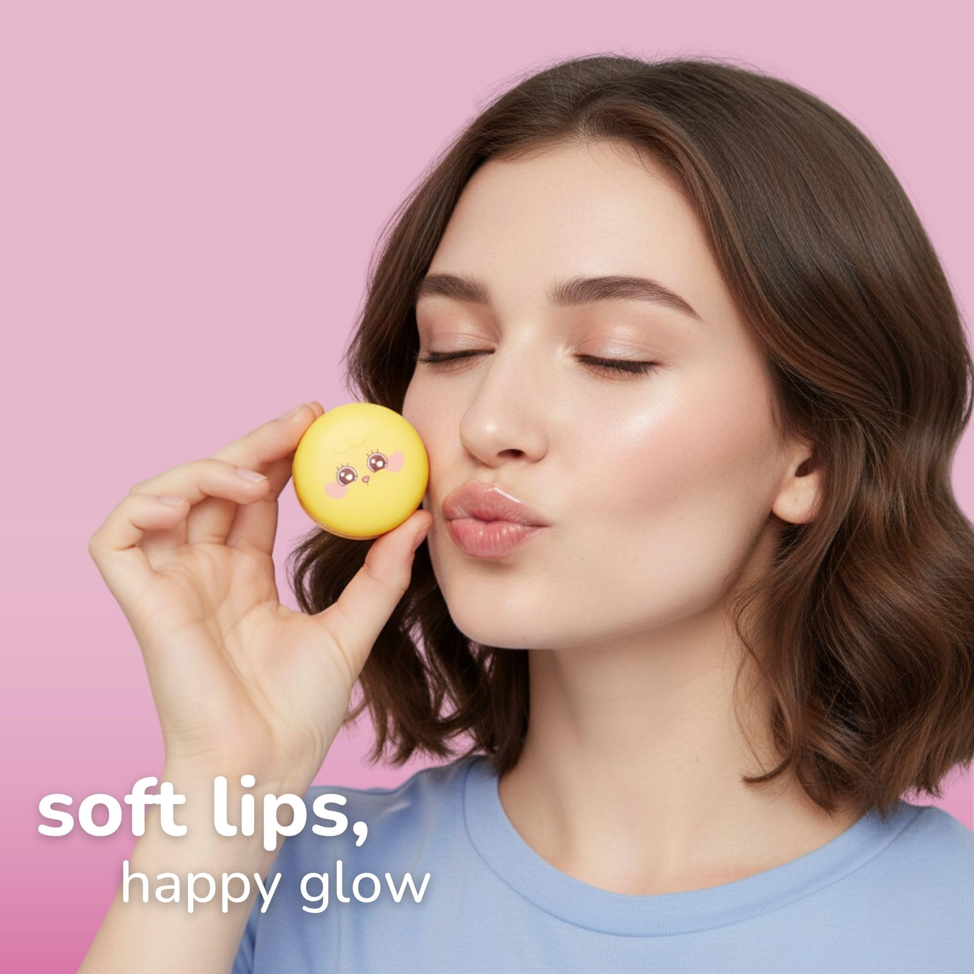 The Crème Shop Bubble Mates Macaron Lip Balm - Korean Lip Butter Balm Formulated with Hyaluronic Acid and Murumuru Butter for Moisturized, Smooth Lips (Birthday Sugar Cookie)