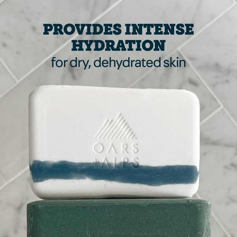 Oars + Alps Exfoliating & Moisturizing Bar Soap for Men, Deep Cleaning Soap, Clean Ingredients, All Skin Types, Shea Butter, Coconut Oil, 1pk