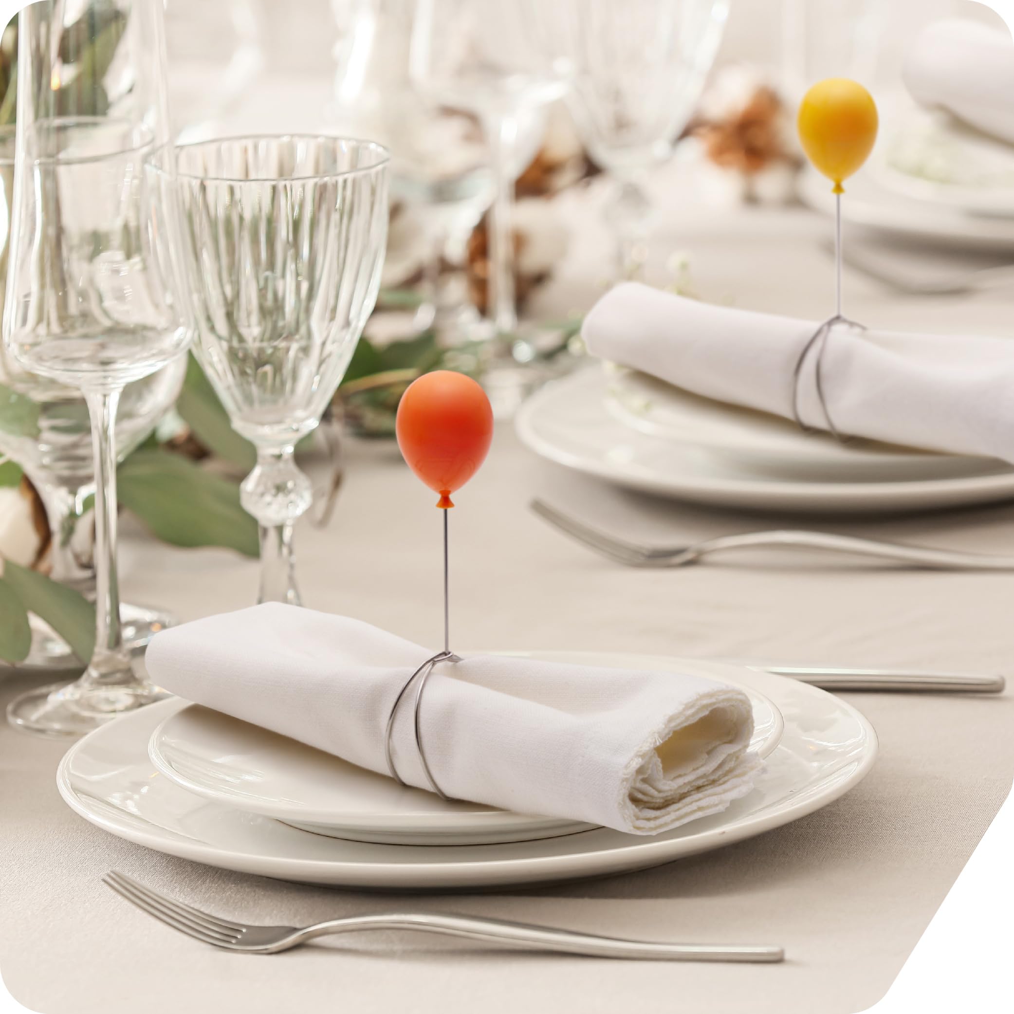 Peleg Design Balloonapkins Napkin Rings – Perfect for Dining Table Décor - Easter Napkins Ring, Birthday Party Table Decorations, Napkin Holder During Meals or Gatherings