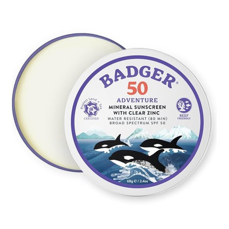 Badger Mineral Sunscreen SPF 50 - 98% Organic, Non-Toxic, Water-Resistant & Hypoallergenic | 2.4 oz Tin