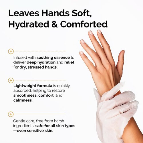 DLUX PROFESSIONAL Hand Masks - Moisturizing Fragrant Hand Mask Gloves, Protein Rich Moisturizing Gloves For Dry Skin, Single Use