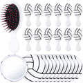 SiliFine 24 Pcs Volleyball Gifts for Team Bulk Include 12 Volleyball Air Cushion Hair Brush and 12 2.76 Inch Compact Mirror Round Makeup Mirror for Girl Player