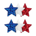 YanJie 4th of July Hair Bow Clips Blue Glitter Bow Red Star Hair Clips Hair Accessories White Sparkly Little Baby Alligator Clips Barrette Gift