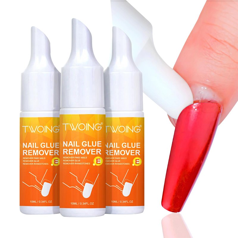 YTRUNS Nail Glue Remover for Press on - 10ML Press On Nail Remover,eatures a pry-off cap for easy,nail removal Remover Easy Removal Debonder for Glue on Tips,containing vitamin E(3 pcs)