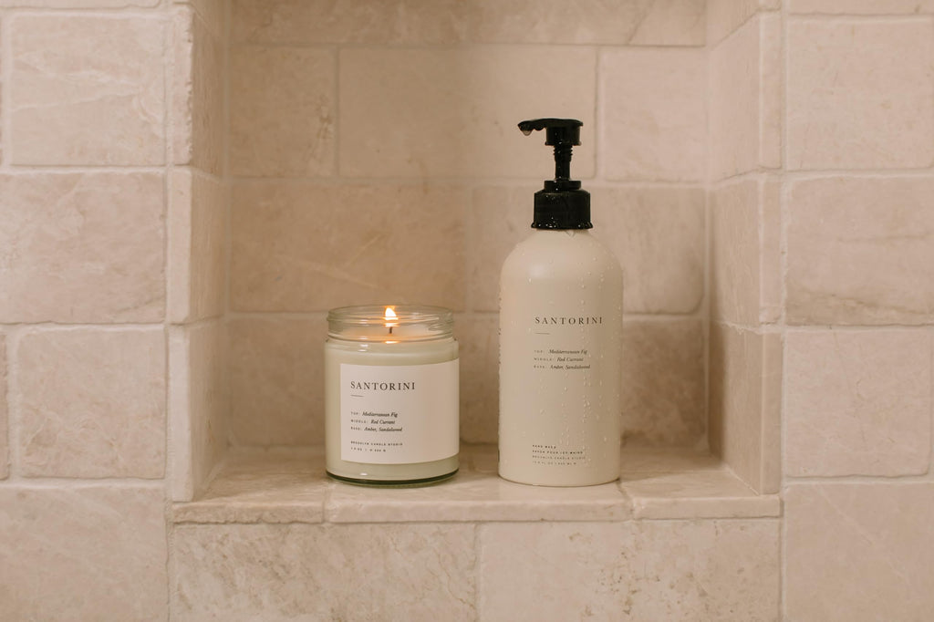 Brooklyn Candle Studio Santorini Hand Wash - Nourishing & Moisturizing Hand Soap, Fig, Sandalwood & Amber, Organic Ingredients, Vegan, Paraben Free, 13.5oz