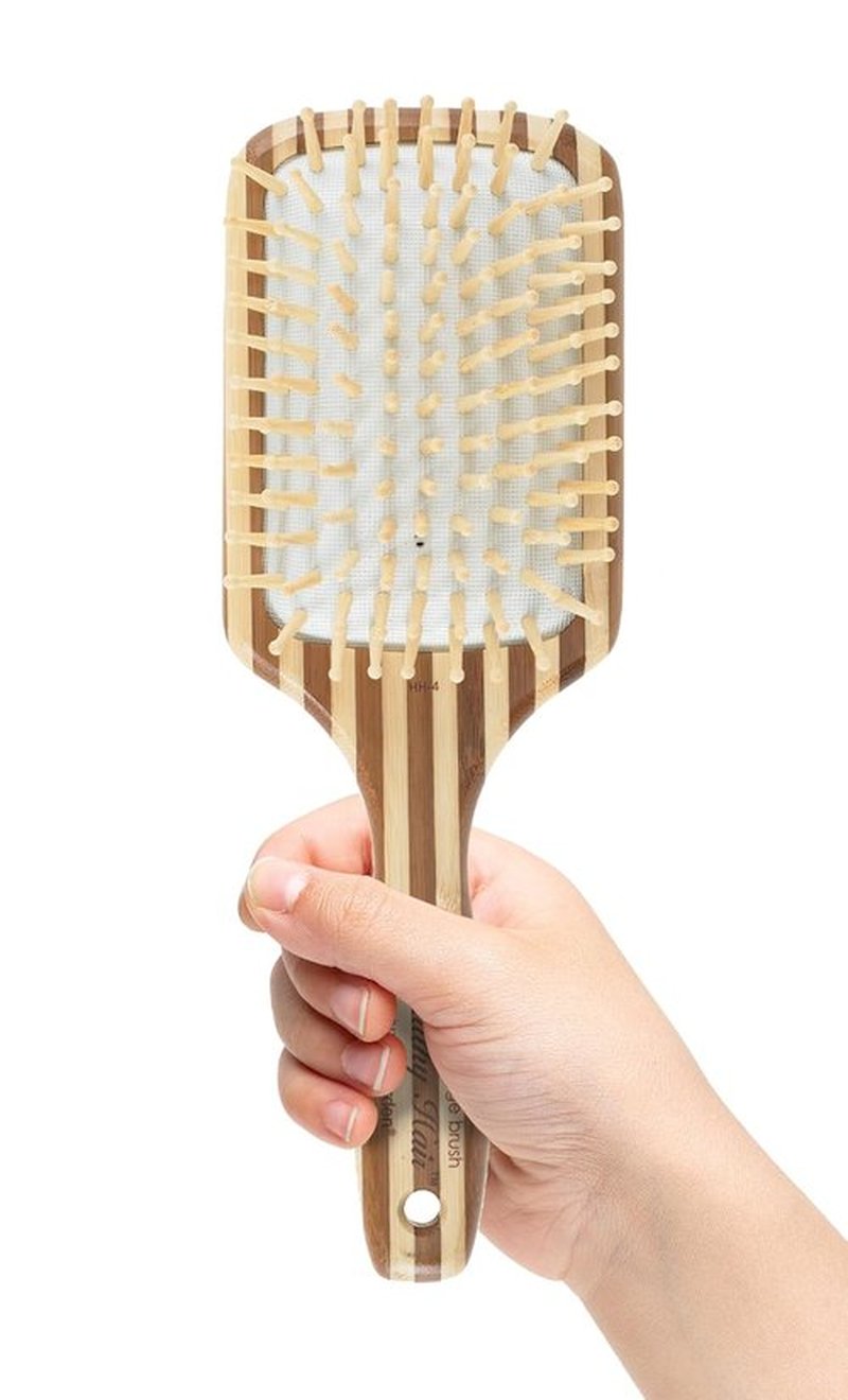 Olivia Garden Eco-Friendly Bamboo Ionic Massage Hair Brush - Large Paddle Design for Healthy Hair