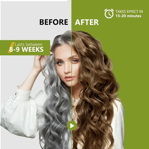 Regine Switzerland Light Brown Hair Dye Shampoo - 100% Gray Coverage, Natural Herbal Formula, Ammonia & Paraben Free