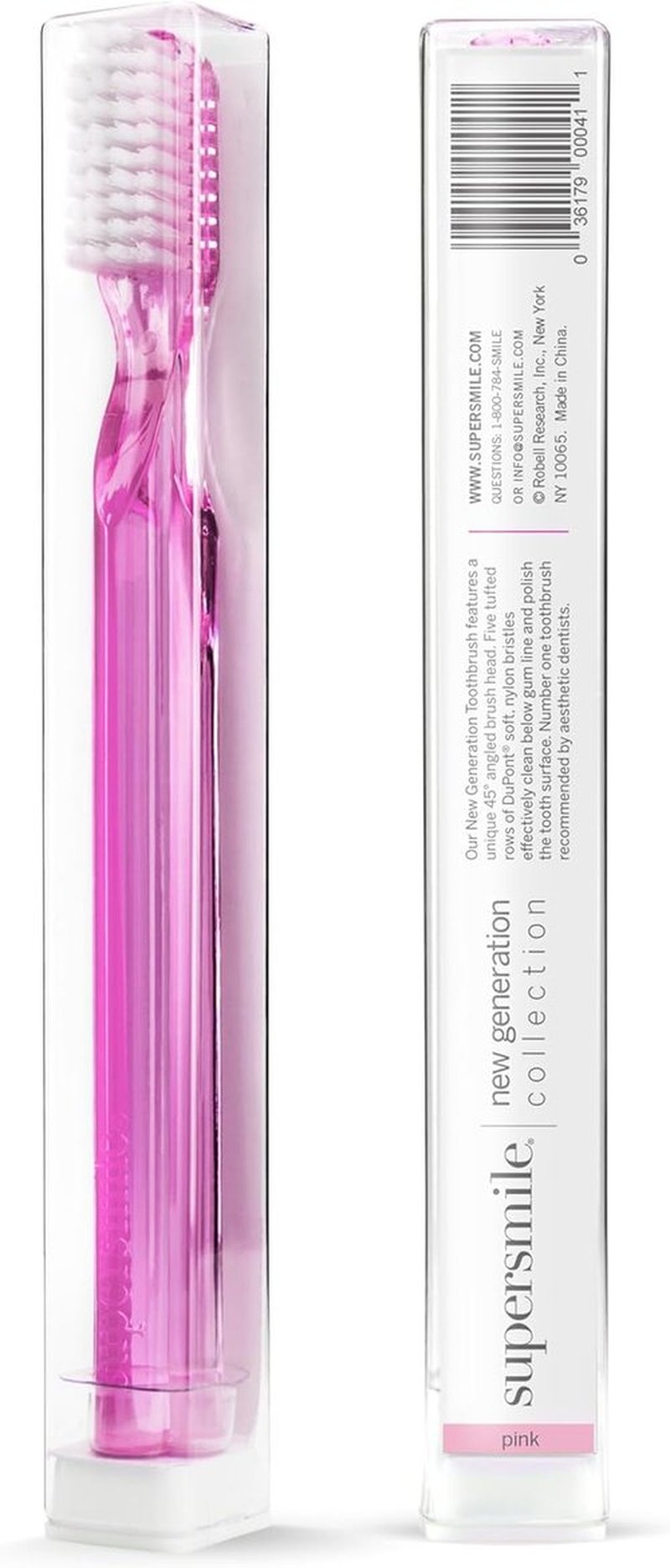 Supersmile 45° Patented Toothbrush - Innovative Design for Superior Cleaning | Pink, 2 Count