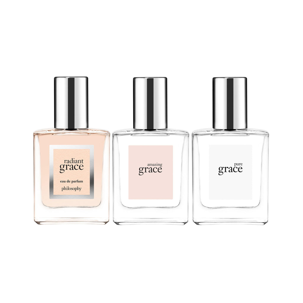 philosophy grace fragrance 3-piece gift set for women ($97 value) - 0.5 oz grace trio set - long lasting floral fragrance