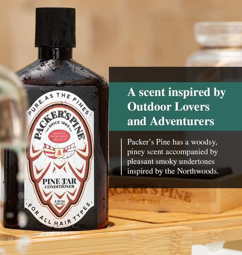 Packer's Pine Tar Conditioner - Natural Psoriasis Relief with Pine Oils | 8 Fl Oz