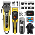 HIENA PRO Hair Clipper Set for Men, Professional Cordless Clipper Kit & Trimmer Set, Ear and Nose Hair Clipper with LED Display, USB Rechargeable Hair Cutting Grooming Kit, Gifts for Men