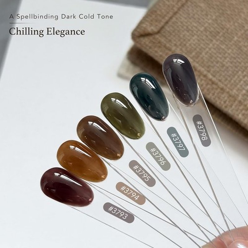 GAOY Dark Gel Nail Polish of 6 Milky Jelly Colors Brown Green Black Gel Polish Kit for Salon Manicure and Blooming Nail Art DIY at Home