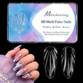 Shell Fake Nail Tips Pre-Shaped Almond Medium Soft Gel Nail Tips 12 Sizes Full Cover Clear Acrylic Press on False Nails Extension Tips for Woman DIY 120PCS