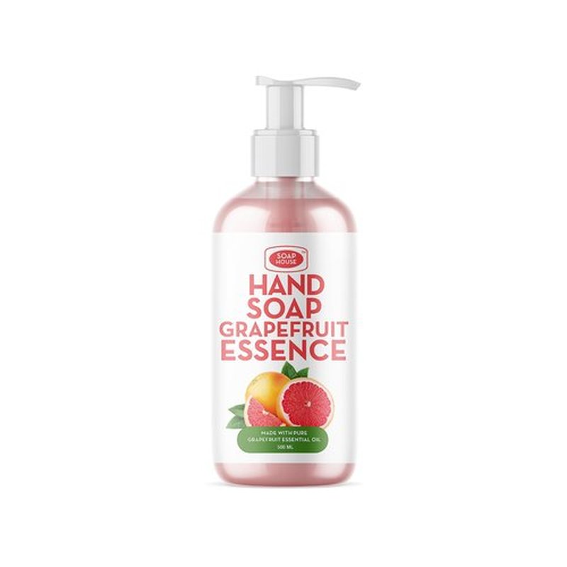 Soap House Hand Soap | Grapefruit Essence | Made with Pure Grapefruit Essential Oil | Pack of 4 units (16.9 Fl Oz x 4)