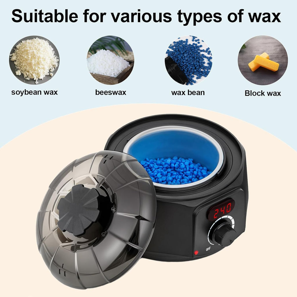 Professional Wax warmer for hair removal, Digital 16oz Wax Melting Pot with See through lid, Waxing Machine for Beginners, Face, Bikini, Leg, Body