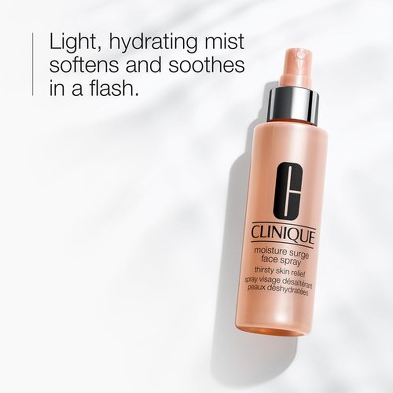 Clinique Moisture Surge Oil Free Face Spray Thirsty Skin Relief For Very Dry to Oily Combination Skin Types | Hydrating + Softening, 1 Fl Oz