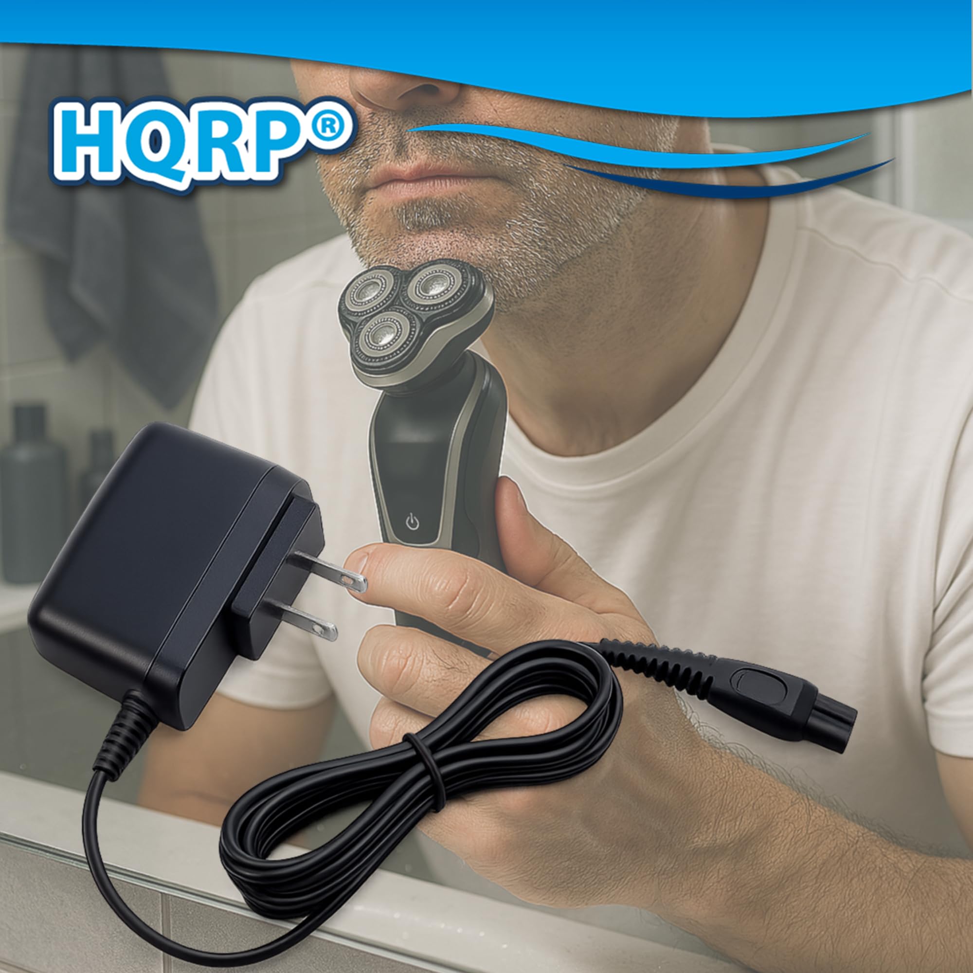 HQRP 15V AC Adapter Compatible with Philips Norelco 3100 3500 9000 9700 Series, S9721 AT811 7885XL 7886XL 8020X 8040X 8060X 8138XL 8867XL 8880XL 8881XL 8883XL 8890XL MG5750 BG2034 Shaver Charger