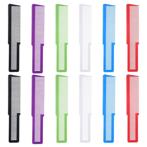 12Pcs Plastic Barber Comb Professional,Colorful Hair Styling Combs for Men Women, Fine Tooth Pack of Hair Cutting Comb,Professional Barber Combs Set,All Purpose Clipper Combs for Men