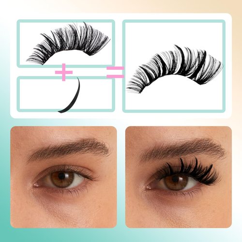 GEMERRY Lash Clusters Kit 80D Long 12-21mm with Spikes Cluster Eyelash Extensions Kit DIY Wispy Natural Lash Clusters with Lash Bond and Seal Spiky Individual Lashes Eyelashes