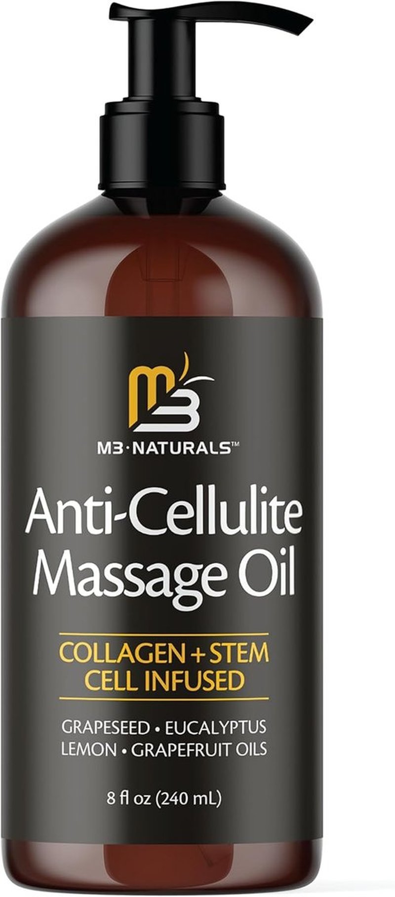 M3 Firming Body Massage Oil - Collagen & Stem Cell Formula for Smooth Skin Texture - 8 Fl Oz