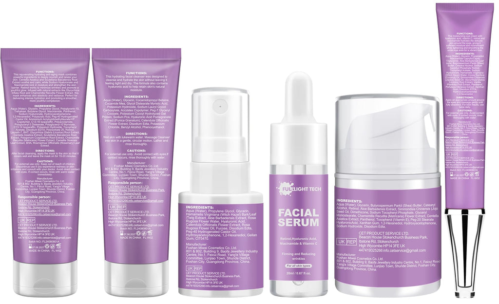 Skin Care Set,6 Pcs Anti-aging Skincare w/Korean Retinol,Hydrate, Moisturize Self Care Facial Skin Care Routine Kit Women Teen Girls Travel Skincare Gift Set,Valentines Birthday Gift for Women Her Mom