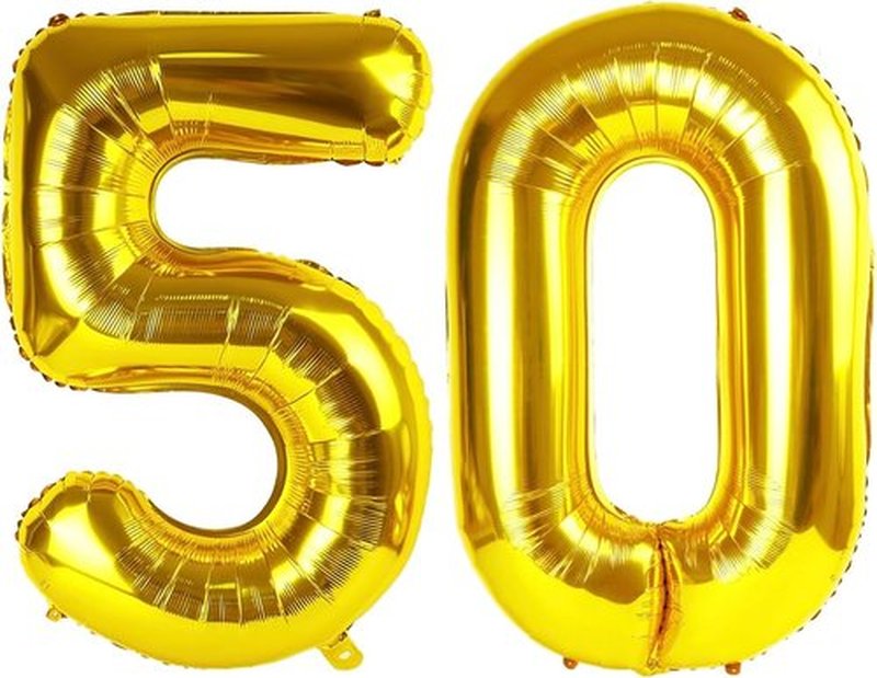 Gold Number 50 Balloon - 40 Inch Golden 50th Birthday Decoration for Men & Women | Party Supplies