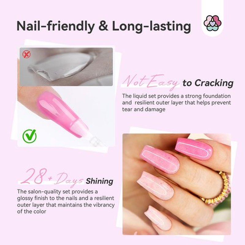 SAVILAND Dip Powder Liquid Set: 4 Pcs Nail Dip Liquid Set with HEMA-free Base Activator Top Coat and Brush Saver 15 ml/0.5 Fl.oz Dipping System Essentials No Curing Home Use DIY Salon Art