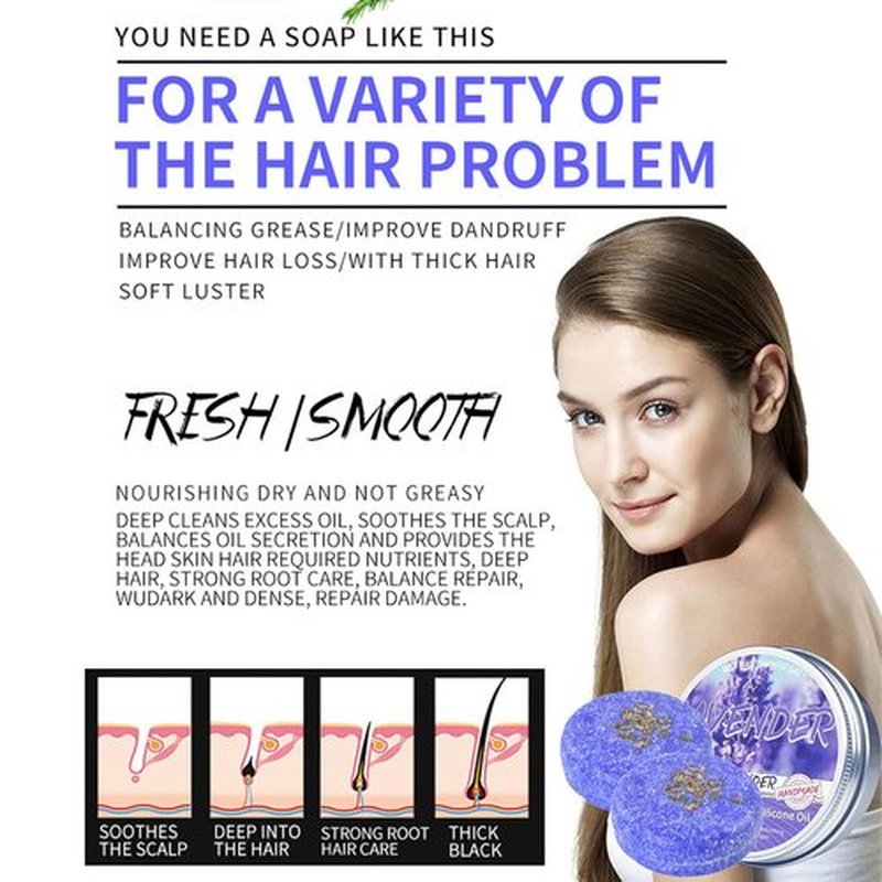 Skiennix Lavender Shampoo Bar - Natural Organic Solution for Gray & Thinning Hair | 2-Pack