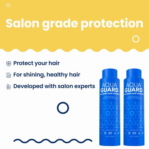 AQUA GUARD Pre-Swim Hair Defense | Family Size, Family Results | Prevents Chlorine Damage + Softens Hair While Swimming | Made in California | 16.9 oz (2-Pack)