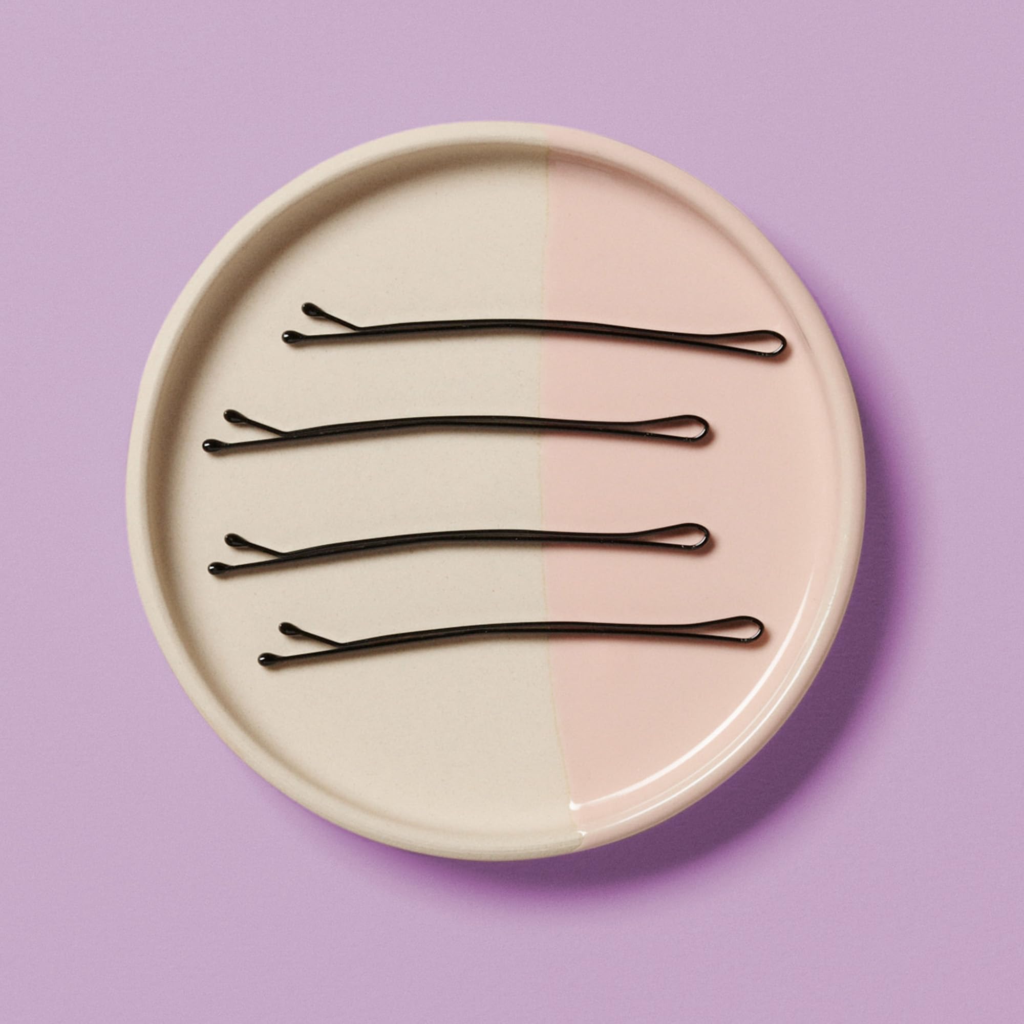 Diane 2.5” Curved Black Bobby Pins, Large Flat Hair Pins with Ball Tips for Long & Thick Hair, Updos, Flyaways, Protective Hairstyles & Doobie Wraps, Hair Accessories for Women, 40 Count