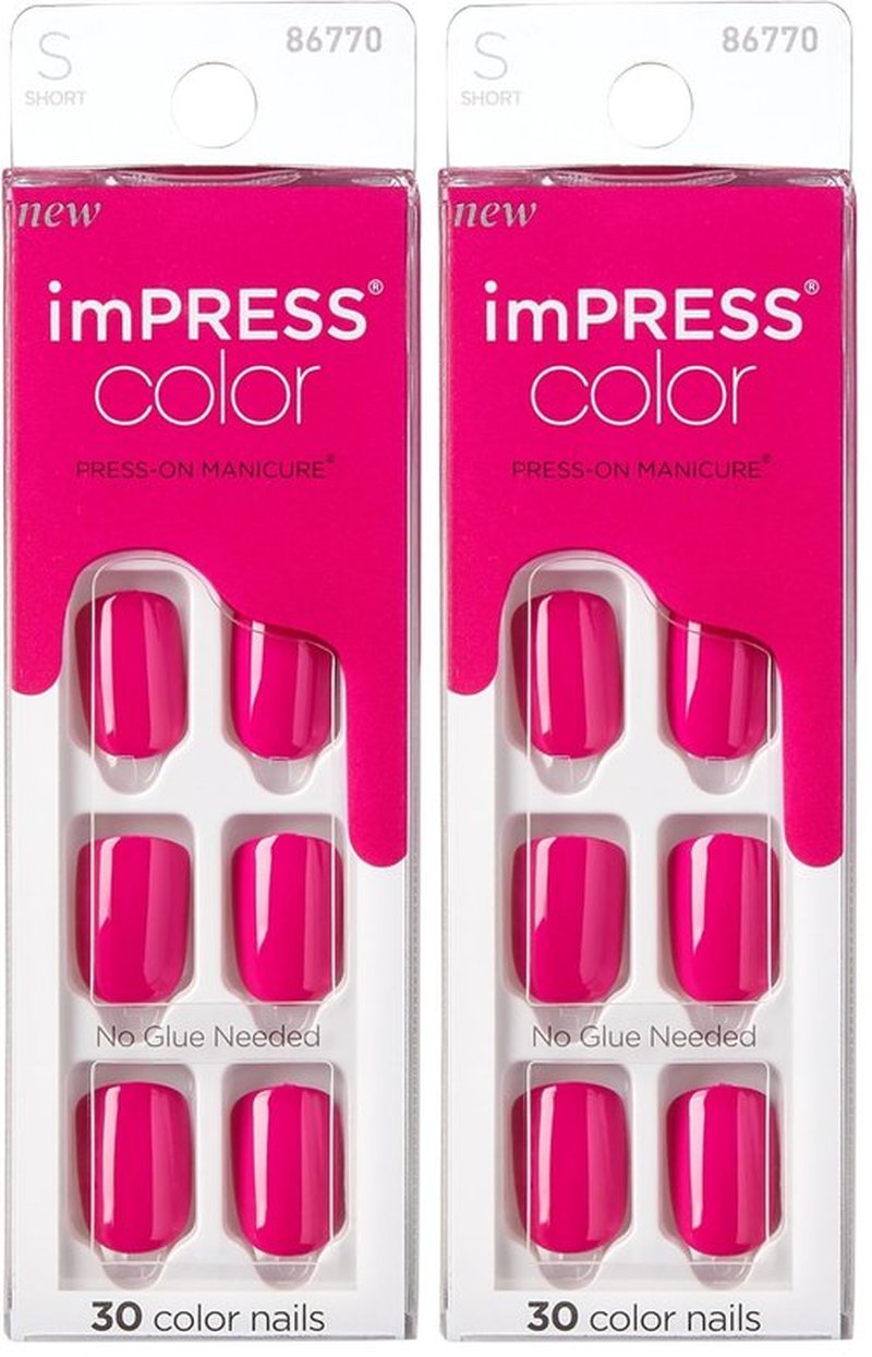 KISS imPRESS Press-On Nails Manicure Set, Orchid Festival | Pack of 2 | 30 Nails | Chip-Proof | Polish-Free