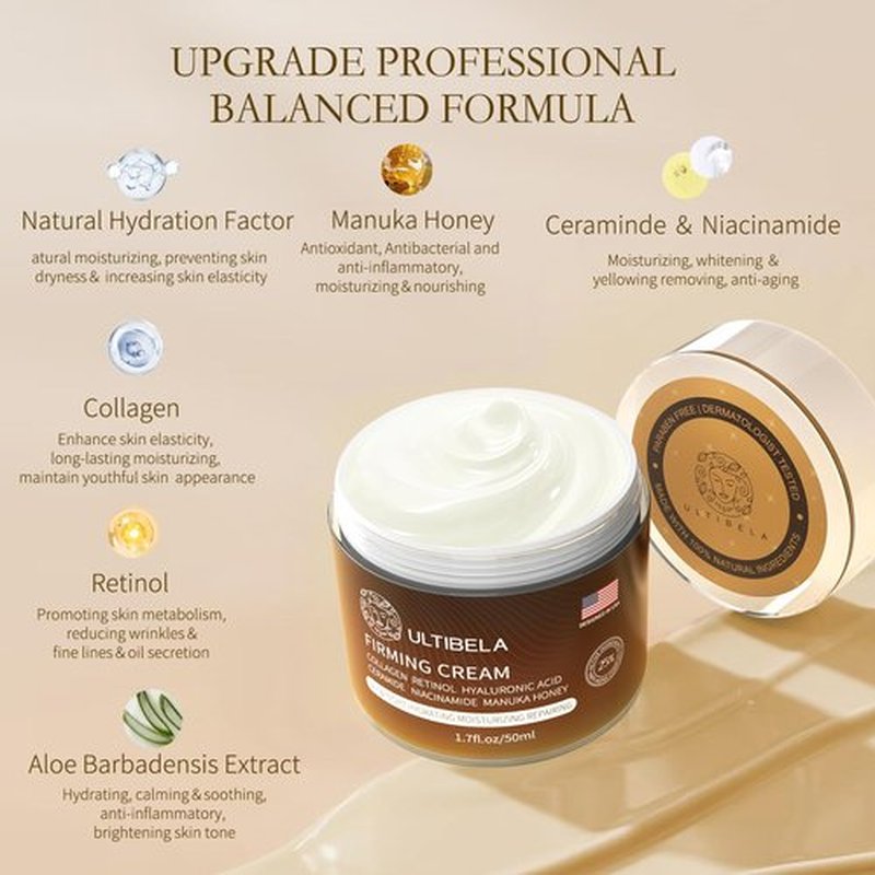 Regine Switzerland Neck Cream - Deep Hydration & Firming with Retinol, Collagen & Honey | 1.7 Fl Oz