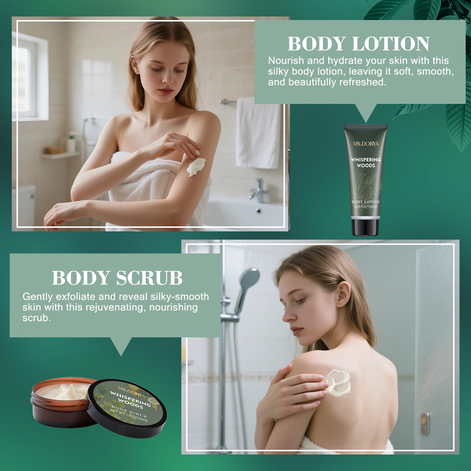 Birthday Spa Gift Set for Her - 6Pcs Bath and Body Kit Spa Basket for Women