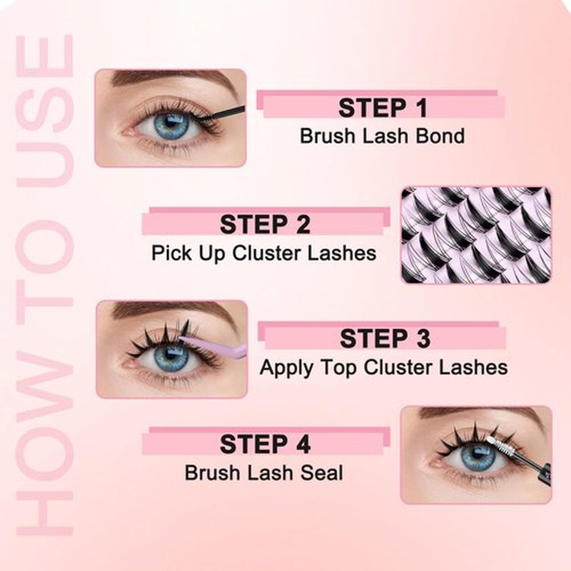 GRACEFULIA Manga Lash Clusters KIT 120PCS Anime and Doll Eye Eyelash Clusters, Spiky Natural Styles, DIY Extensions, Lightweight, Reusable 8 10 12 14 16 18mm