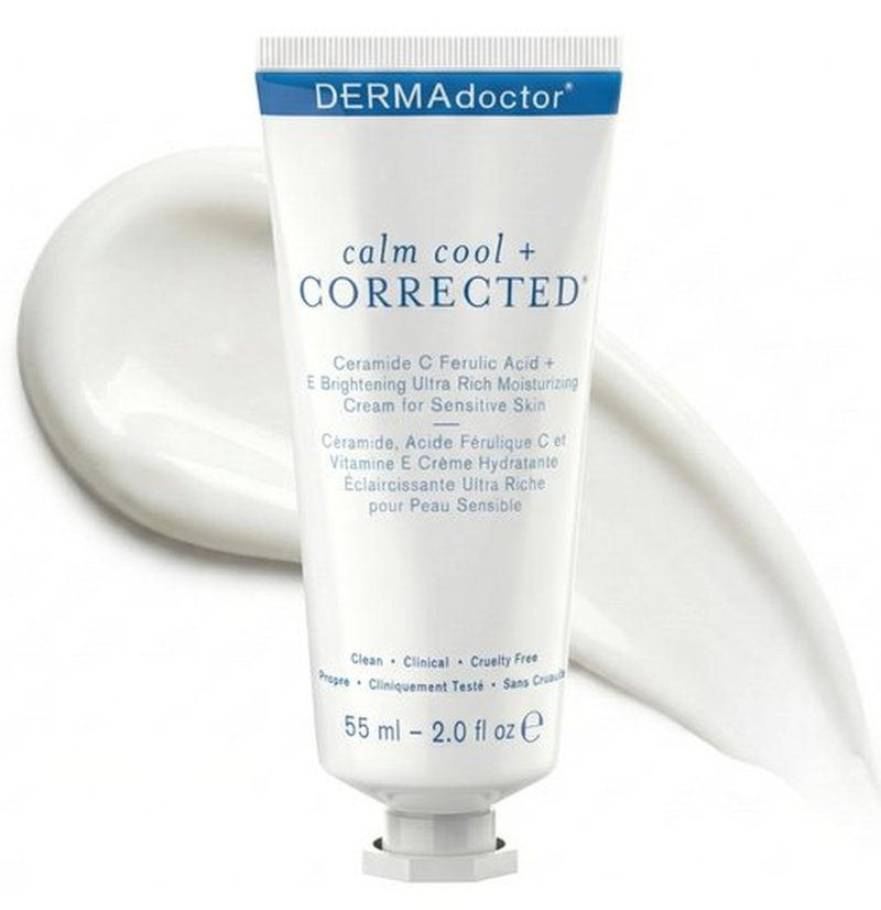 DERMAdoctor Ceramide Serum Skin Barrier Cream, Dermatologist Formulated Vitamin C Face Cream with Ferulic Acid + Vitamin E Oil; Ceramide Moisturizer Skin Barrier Repair for Sensitive Skin - 2.0 oz