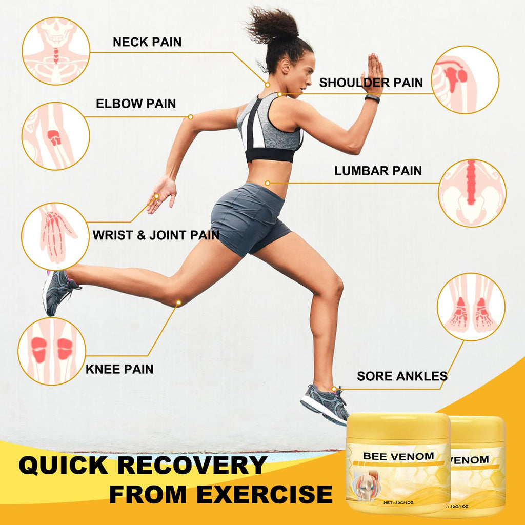 Botou 2PCS New Bee Venom Professional Joint Cream, for Neck, Waist, Back, Hands, Feet and Legs Advanced Bee Propolis Joint Cream, yellow