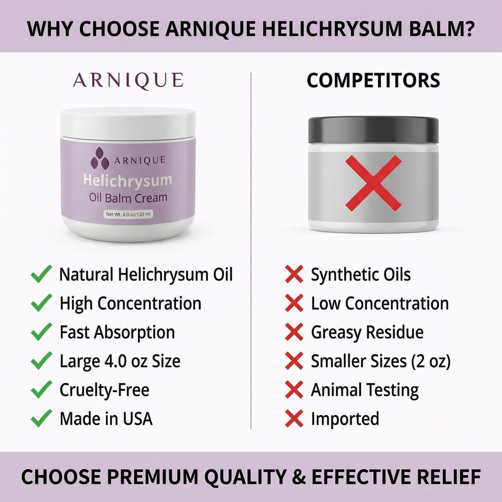 Helichrysum Essential Oil Balm Cream – Thick Herbal Balm Cream with Natural Botanical Aroma – Moisturizing Support for Appearance of Bruised or Fragile Skin – 4 oz