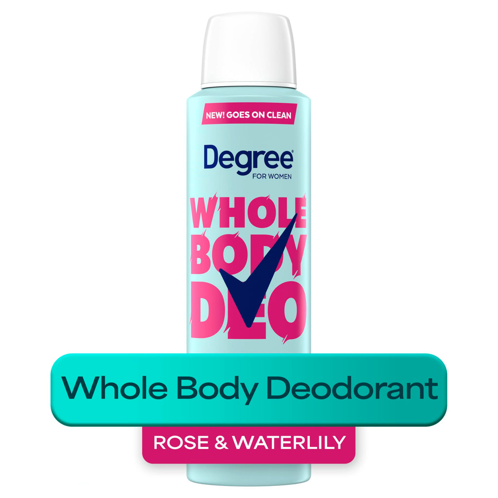 Degree Women Deodorant Spray Rose and Waterlily Scent Aluminum Free 72H Odor Protection 2.9 FO