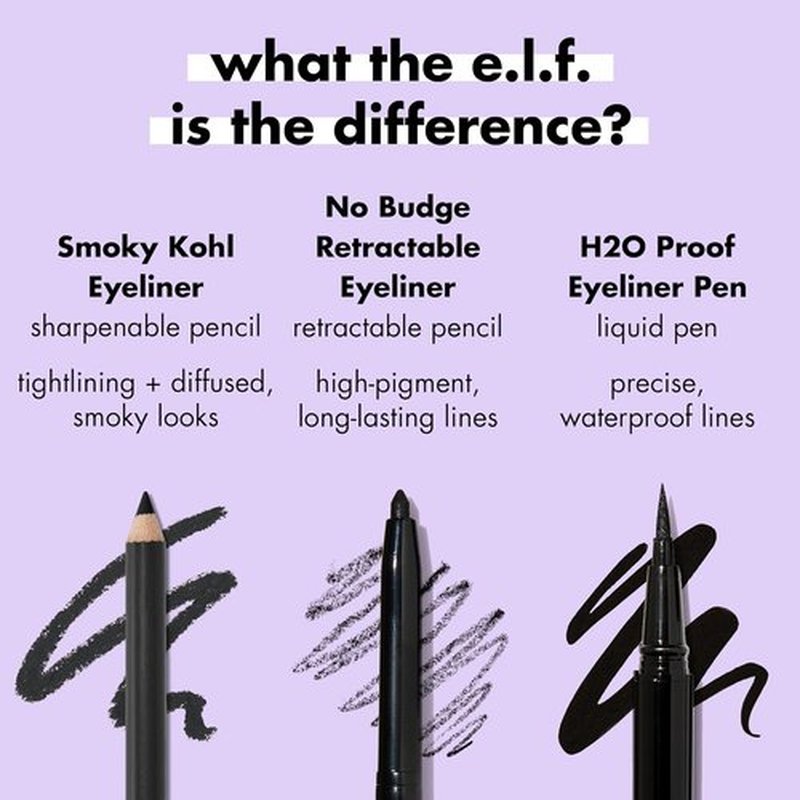 e.l.f. Smoky Kohl Eyeliner - Long-Lasting, Bold Eye Pencil in Vintage Denim | Vegan & Cruelty-Free
