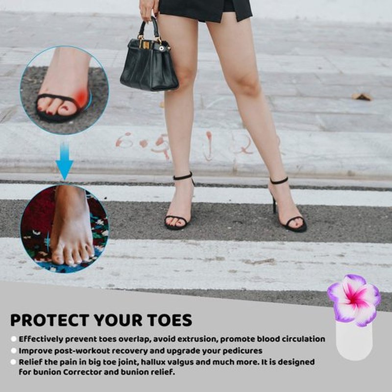 DOITOOL Silicone Toe Separators for Pedicure 32Pcs Flower Design Toe Spacers Nail Dividers Soft Reusable Stretchers for Women Home and Salon Use