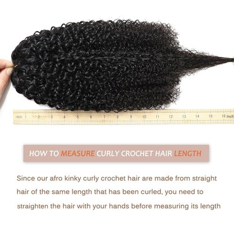 Beauty Youth Kinky Curly Miracle Knots Human Crochet Hair, Invisible Pre-Separated Feather Crochet Human Hair Extensions For Black Women, Natural Black 110g/Pack 16 Inch