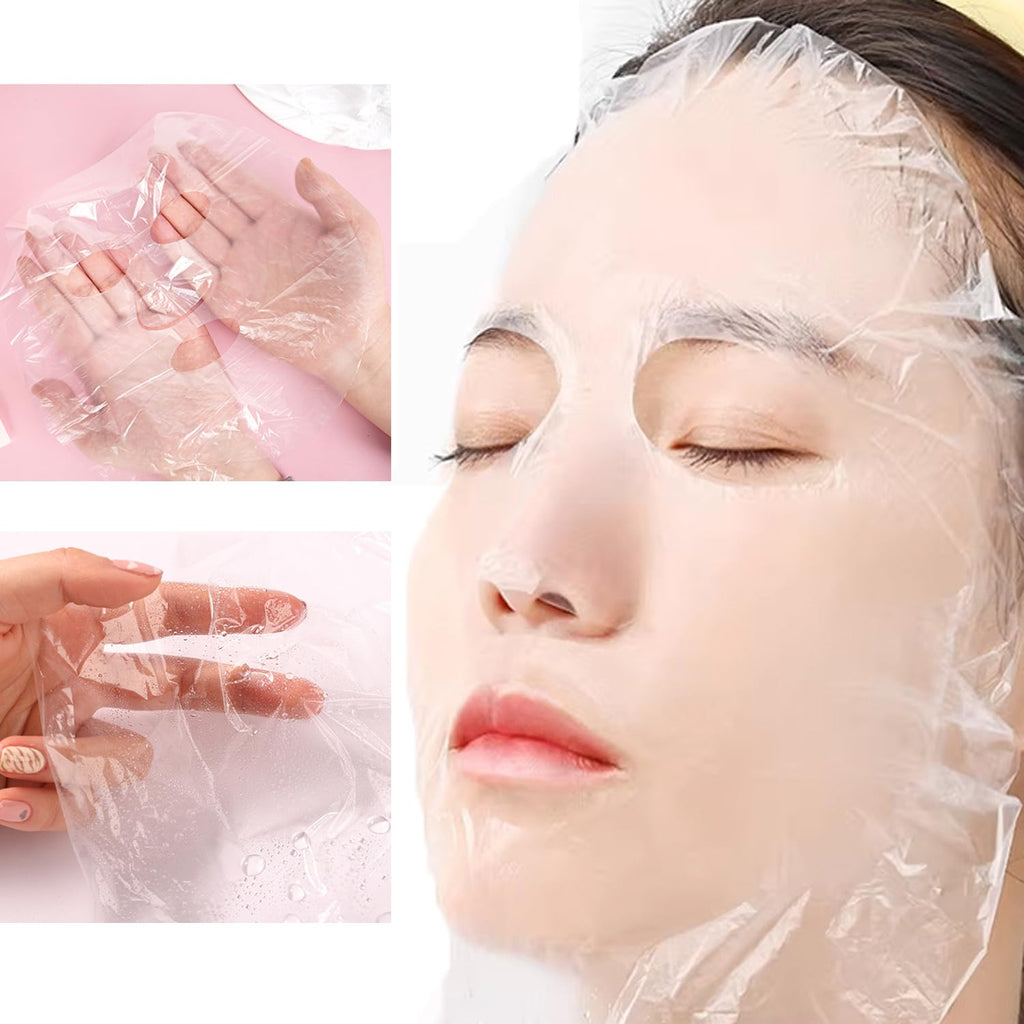 UtySty 400 Pack Plastic Facial Mask Disposable Sheet Mask Wrap Face Moisturizer Mask DIY Forehead Wrinkle Patches for Clay Face Creams Mud Mask Collagen Moisturizing Cream Night Lotion Absorbing