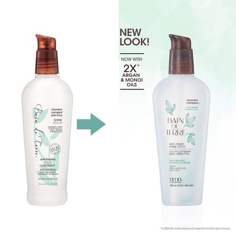 Bain de Terre Recovery Complex Anti-Frizz Shine Serum - Silky Shine & Frizz Control | Vegan & Color-Safe
