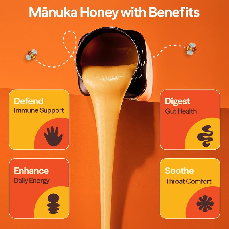 Wedderspoon Raw Manuka Honey 850+ MGO - Unpasteurized Superfood in BPA-Free 17.6 Oz Jar