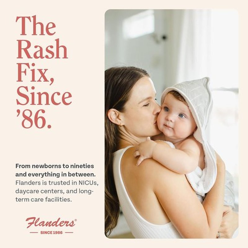 Flanders Buttocks Ointment - Zinc Oxide Diaper Rash Cream | 4oz Tube for Baby & Adult Skin Relief