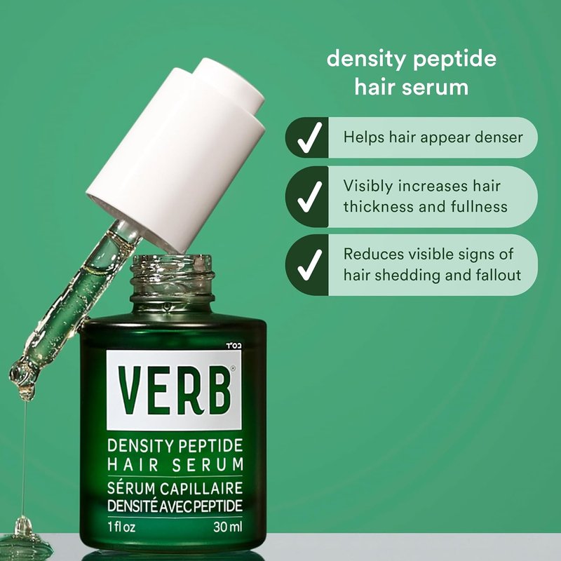 VERB Density Peptide Shampoo - Thicken Hair & Reduce Shedding - Moisturizes Fine Hair