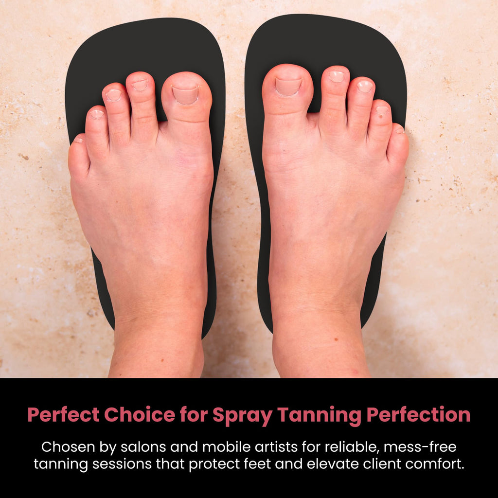 CHNELSS 60Pairs Professional Spray Tan Feet Pads - Disposable Foam Feet Protectors for Tanning Salon Hygienic & Comfortable Feet for Spray Tanning - Spray Tan Foot Covers for Tanning Tent(Black)