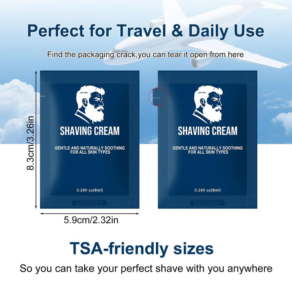 Skourvut Shaving Cream Bulk Travel,8ml/0.28 oz Travel Shave Cream Disposable Shaving Cream in Bulk for Hotel Homeless （Jasmine，pack of 200)