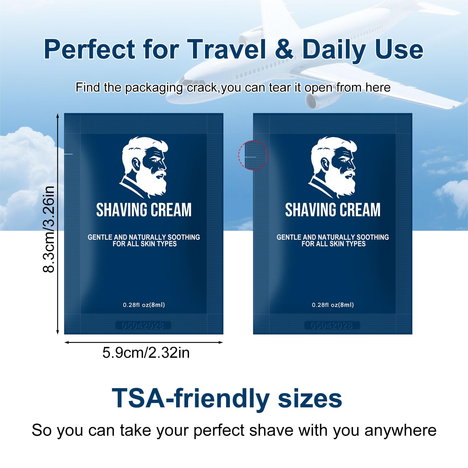 Skourvut Shaving Cream Bulk Travel,8ml/0.28 oz Travel Shave Cream Disposable Shaving Cream in Bulk for Hotel Homeless （Jasmine，pack of 100)